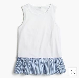 NWT J. Crew Seersucker Trim Tank Top